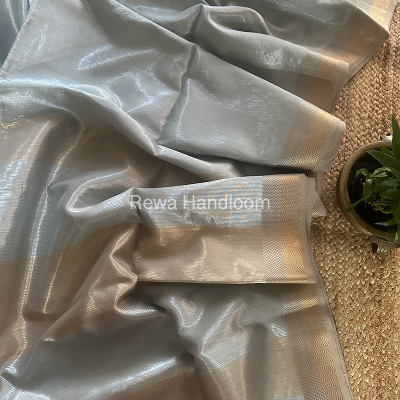 Maheshwari Silver Golden Saree