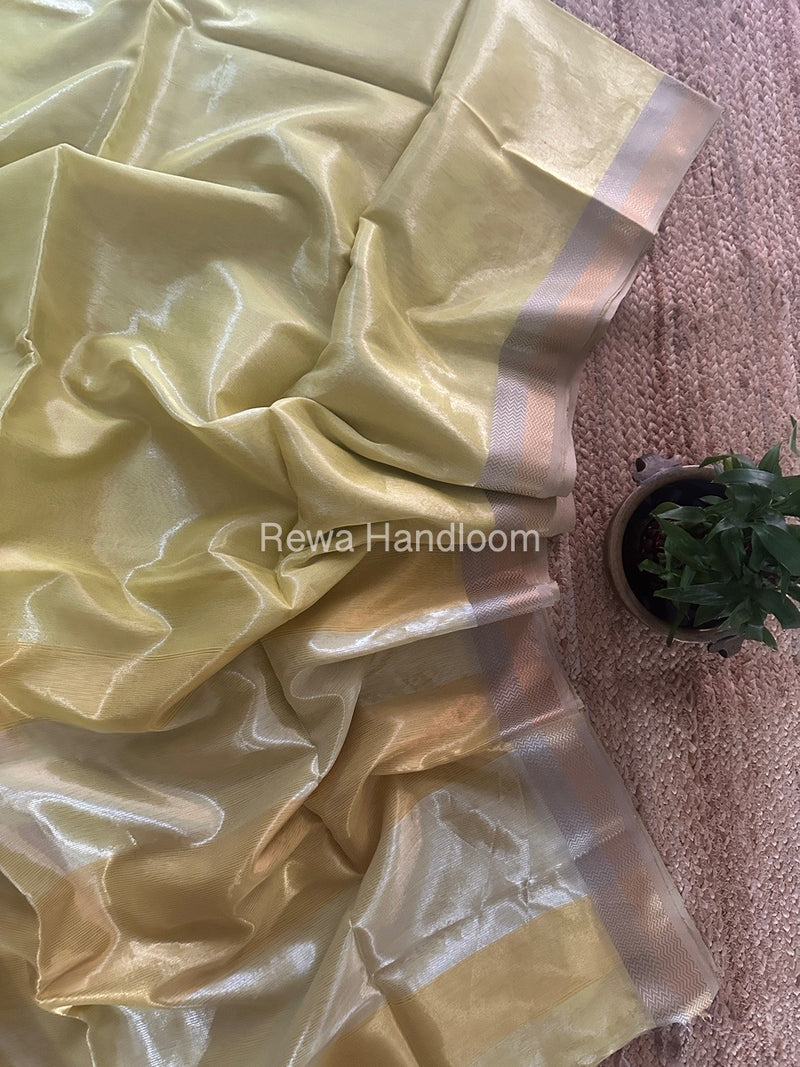 Maheshwari Silver Golden Saree