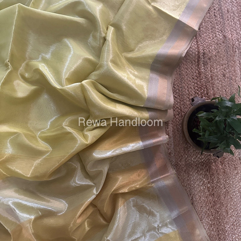 Maheshwari Silver Golden Saree