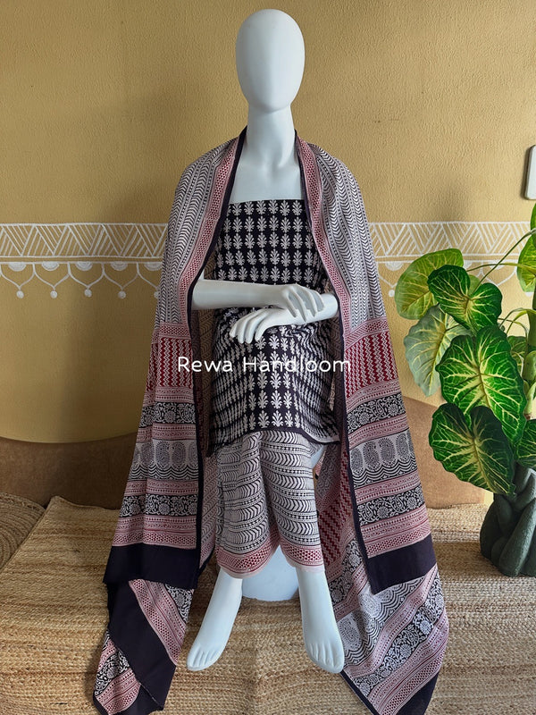 Bagh Print Cotton Suit 