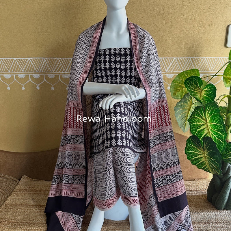 Bagh Print Cotton Suit 