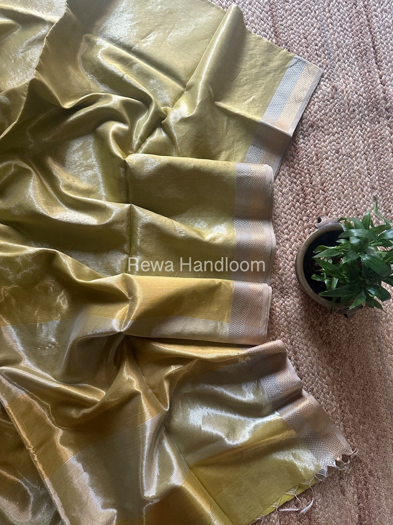 Maheshwari Silver Golden Saree