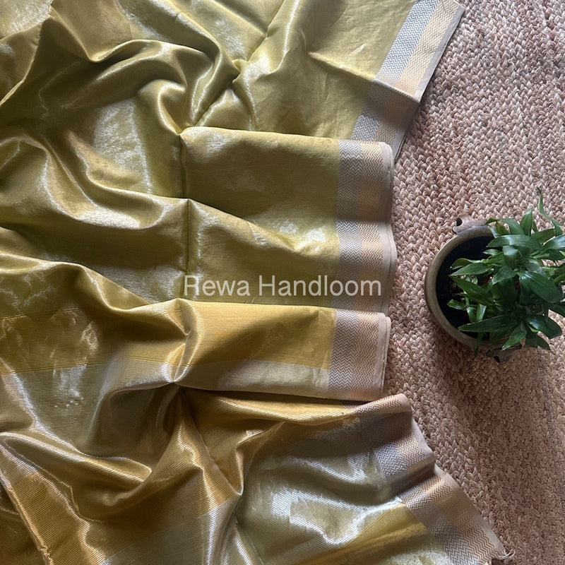 Maheshwari Silver Golden Saree