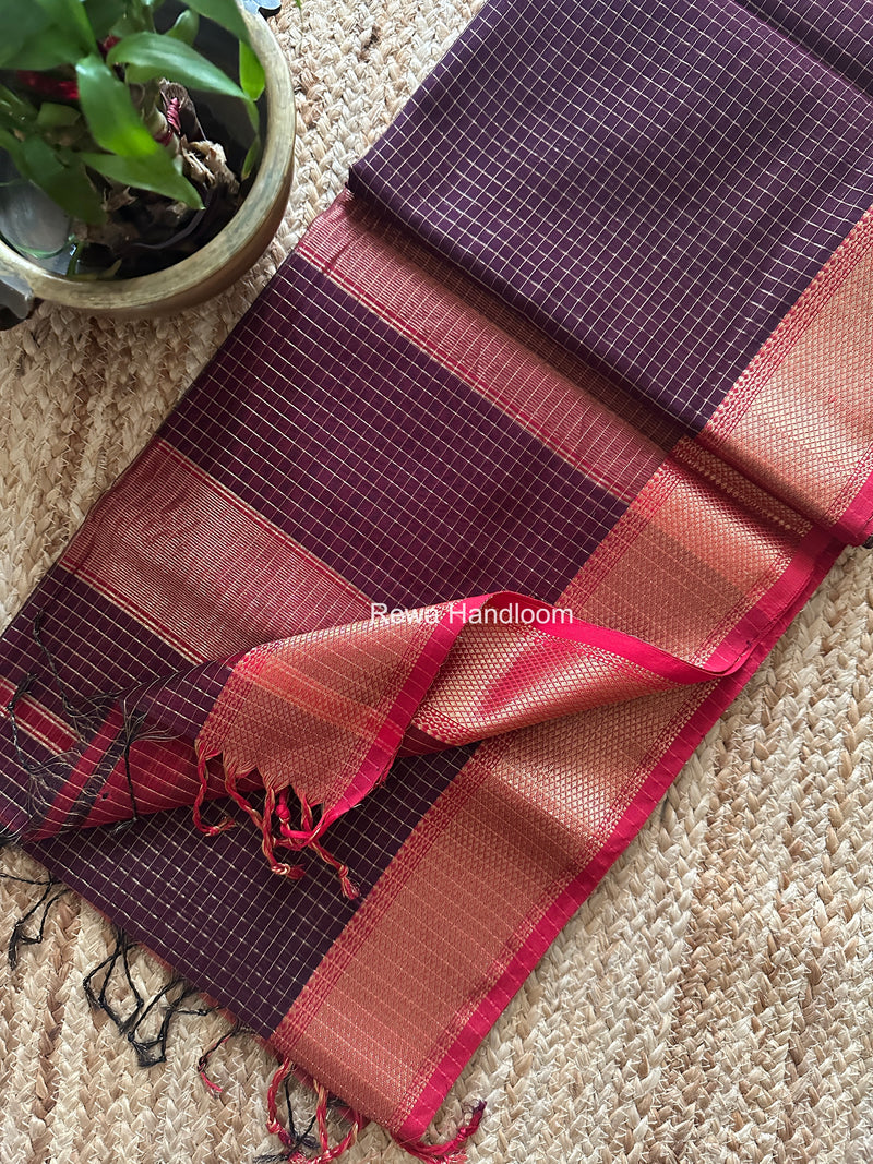 Maheshwari Zari Checks Saree