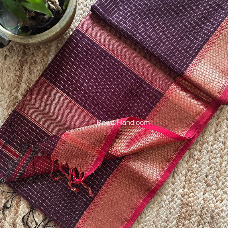Maheshwari Zari Checks Saree
