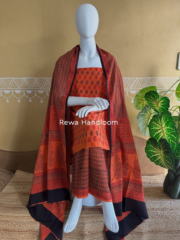 Bagh Print Cotton Suit 