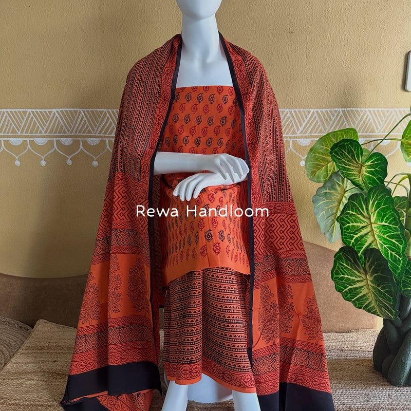 Bagh Print Cotton Suit 