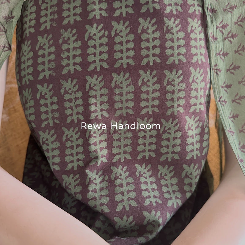 Black-Green Bagh Print Cotton Suit BCS0014