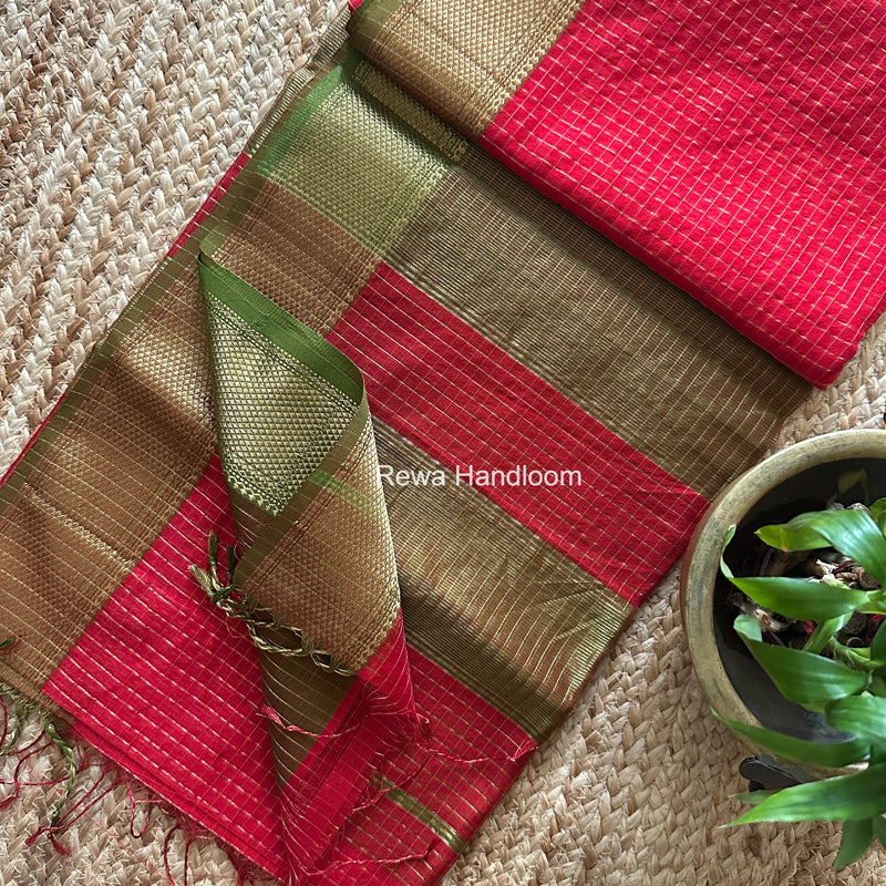 Maheshwari Zari Checks Saree