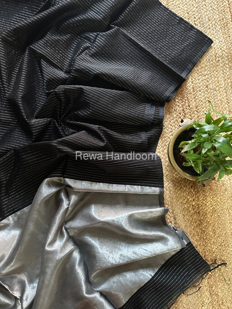 Maheshwari Silver Tissue Lining Saree