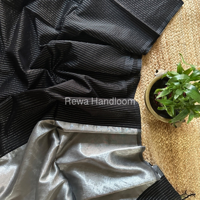 Maheshwari Silver Tissue Lining Saree