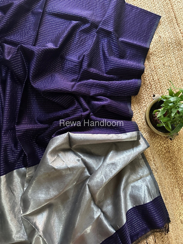 Maheshwari Silver Tissue Lining Saree