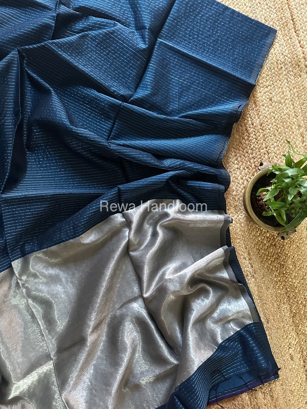 Maheshwari Silver Tissue Lining Saree