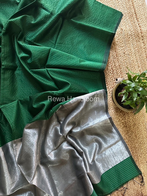 Maheshwari Silver Tissue Lining Saree