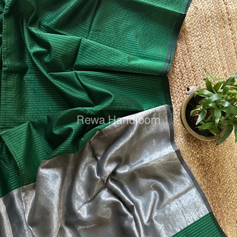 Maheshwari Silver Tissue Lining Saree