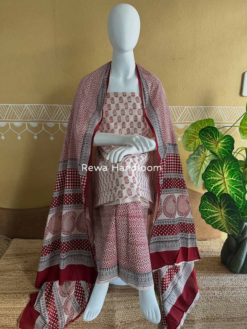 Bagh Print Cotton Suit 