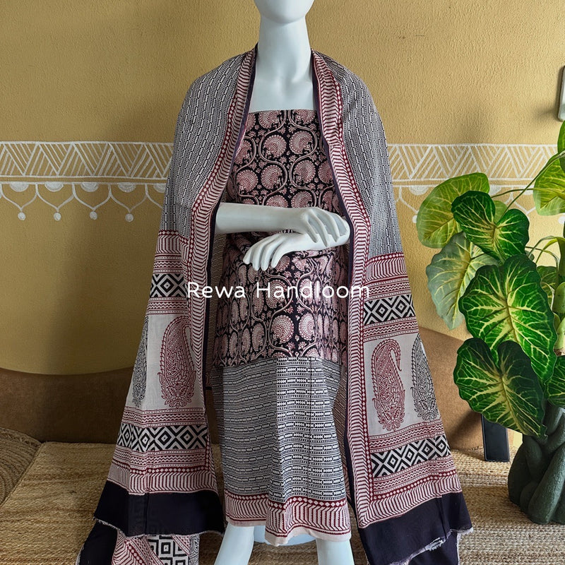 Bagh Print Cotton Suit