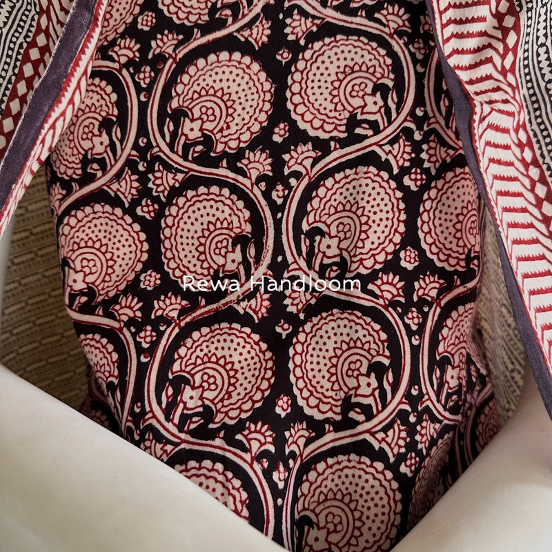 Black Bagh Print Cotton Suit BGCSJ097