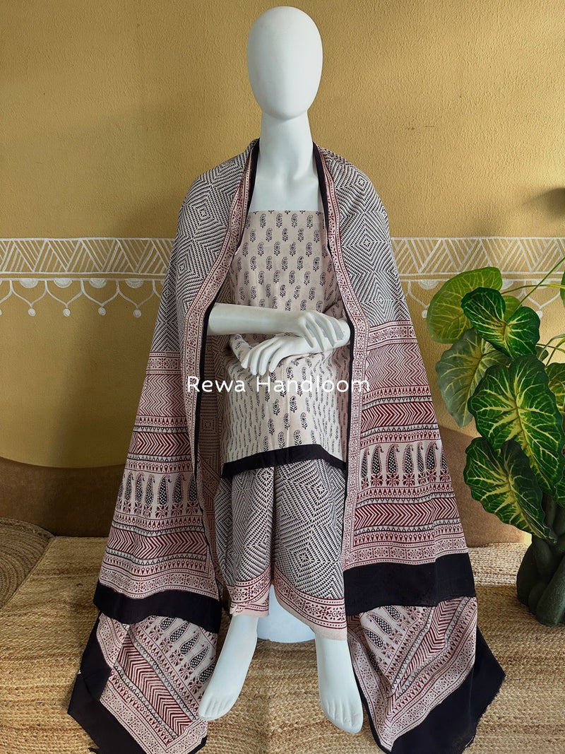 Bagh Print Cotton Suit 