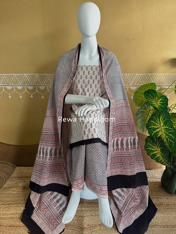 Bagh Print Cotton Suit 