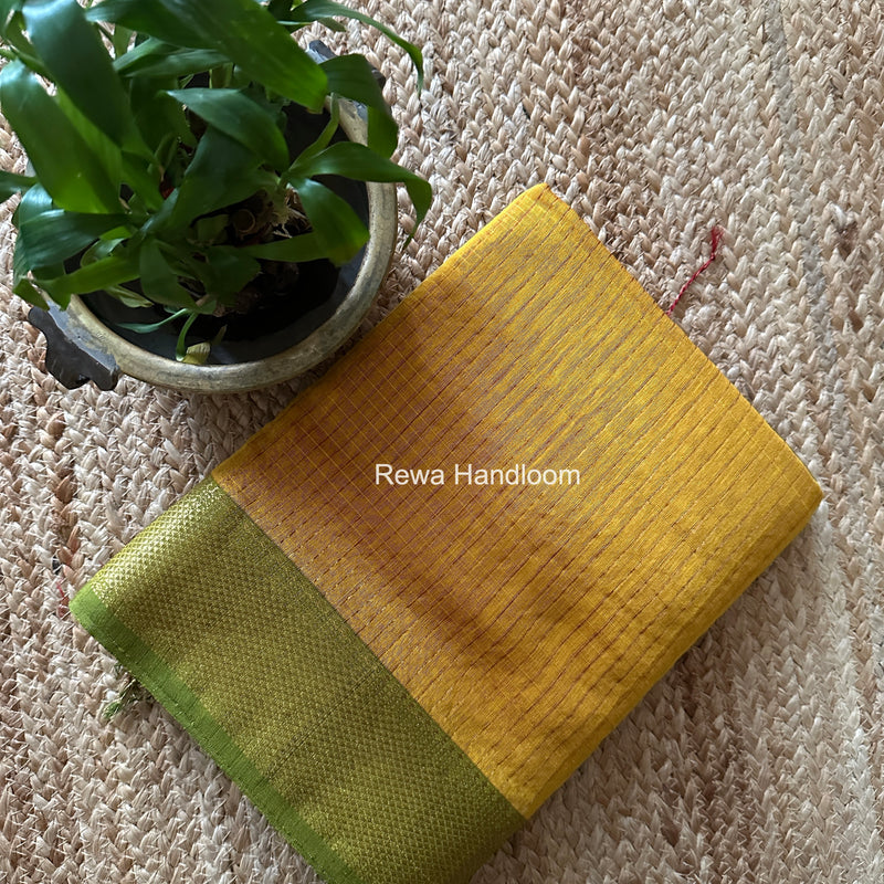 Maheshwari Yellow Zari Checks Saree ZCHX474