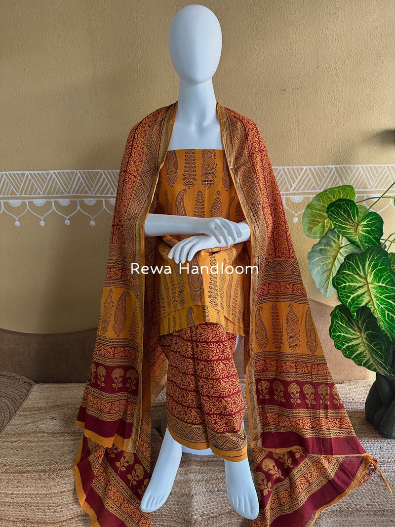 Bagh Print Cotton Suit 
