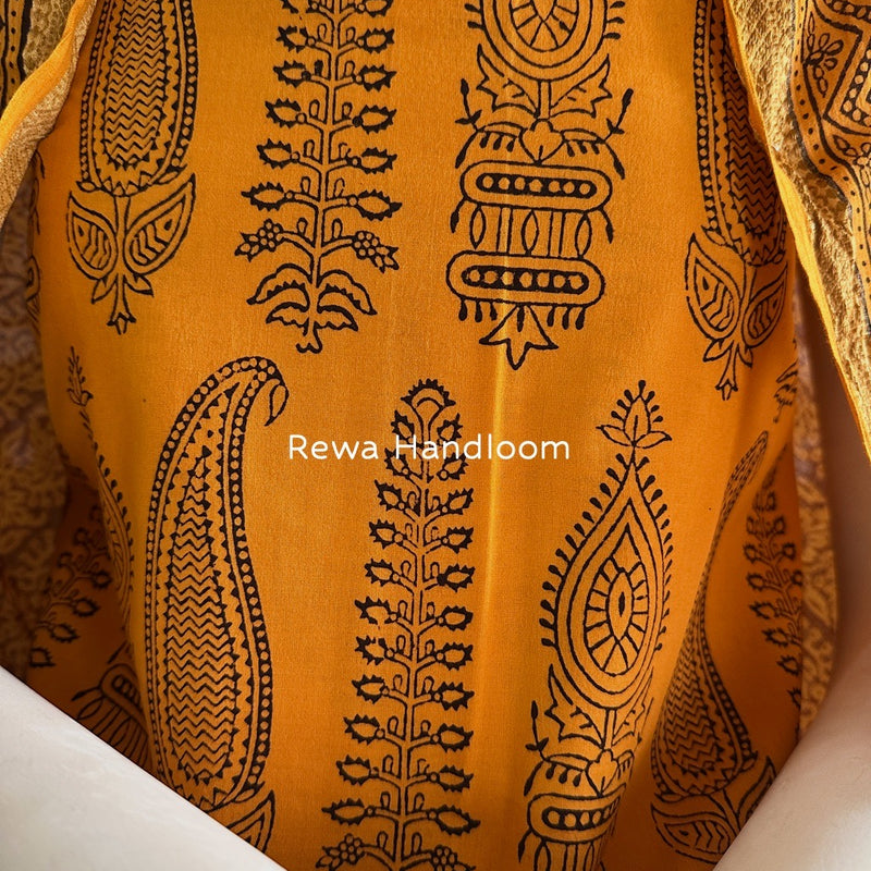 Orange-Maroon Bagh Print Cotton Suit BGCSJ096