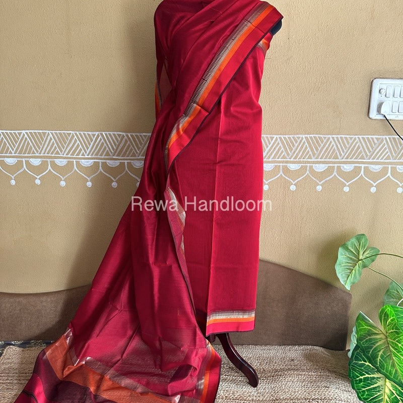 Maheshwari Red Multicolour Dress Material RTP050