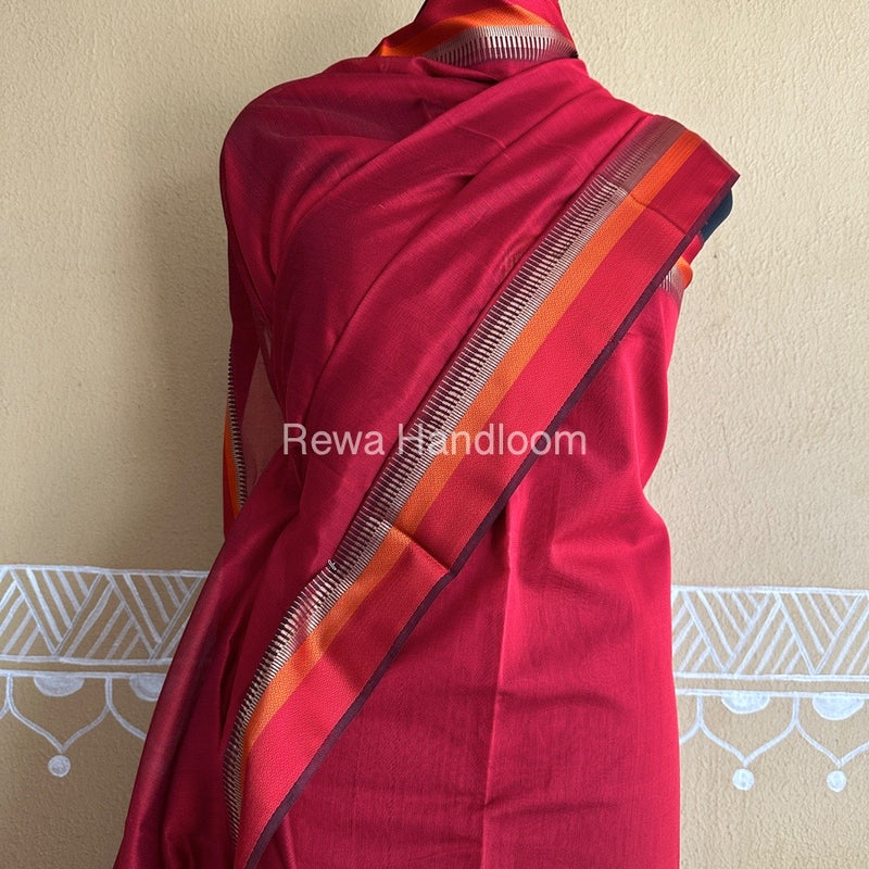 Maheshwari Red Multicolour Dress Material RTP050