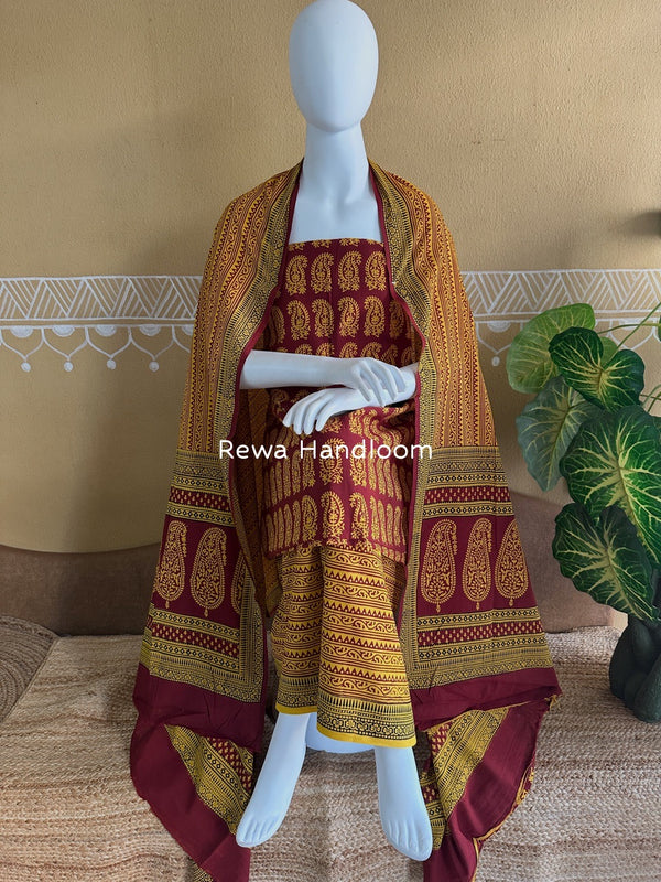 Bagh Print Cotton Suit 