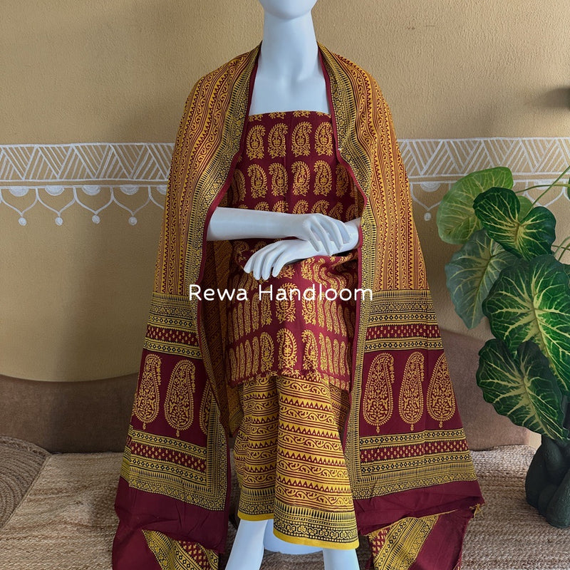 Bagh Print Cotton Suit 