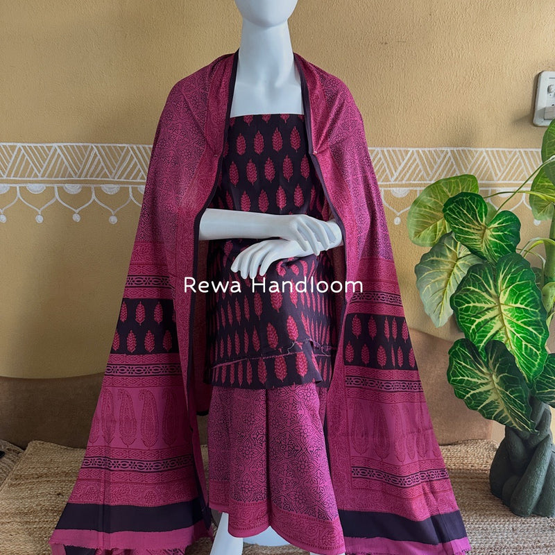 Bagh Print Cotton Suit 