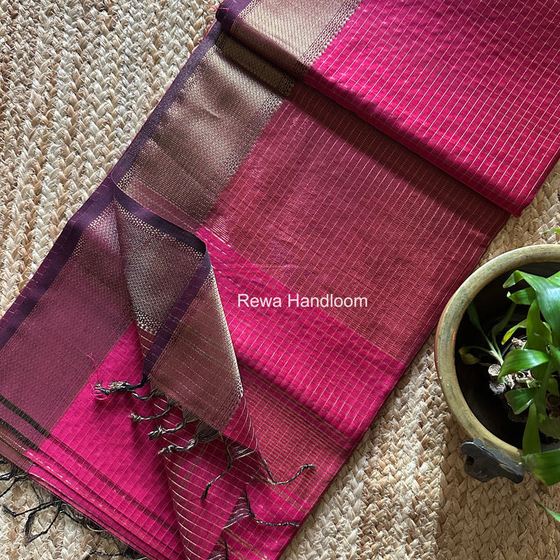 Maheshwari Zari Checks Saree