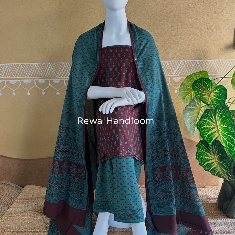 Bagh Print Cotton Suit 