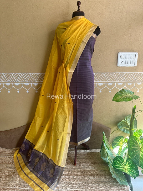 Maheshwari Peacock Buta-Buti Top-Dupatta Set