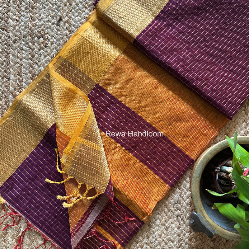 Maheshwari Zari Checks Saree