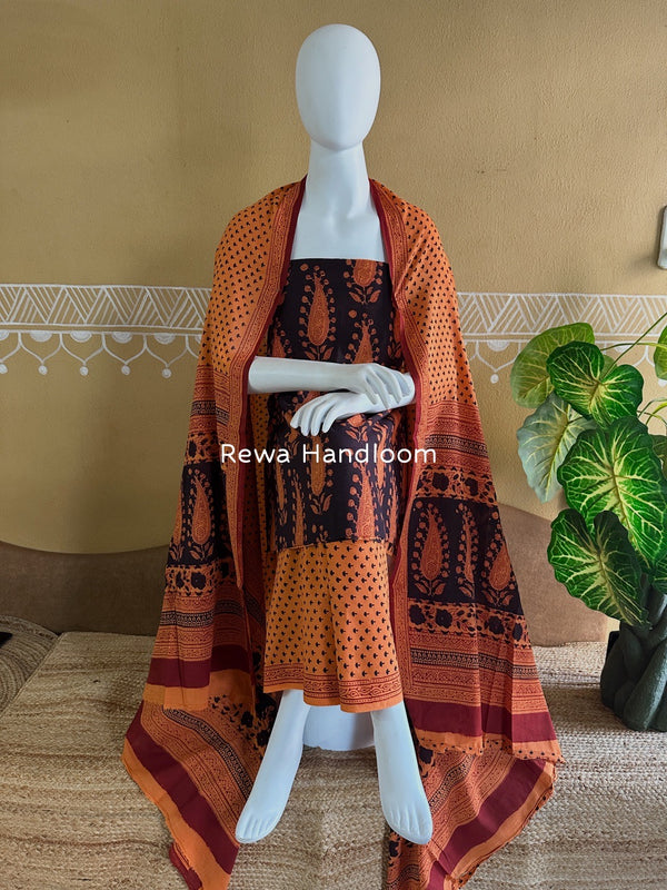 Bagh Print Cotton Suit 