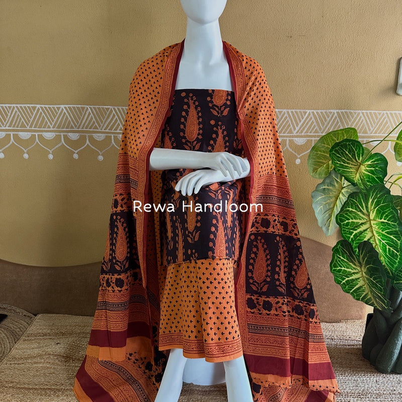 Bagh Print Cotton Suit 