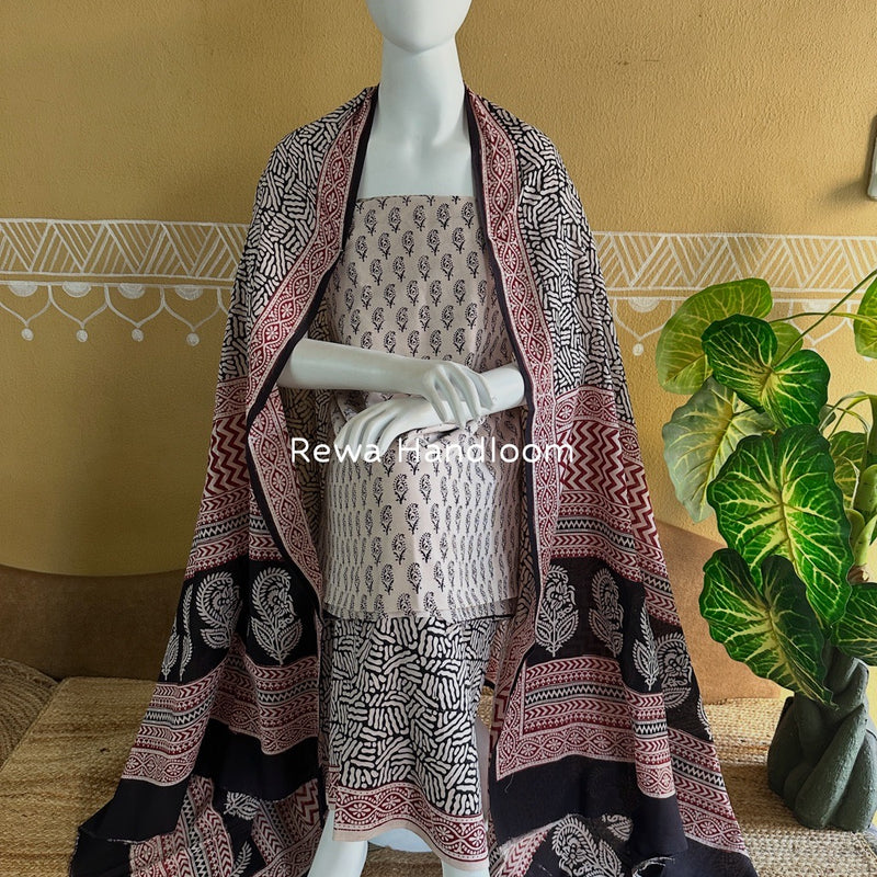 Bagh Print Cotton Suit 