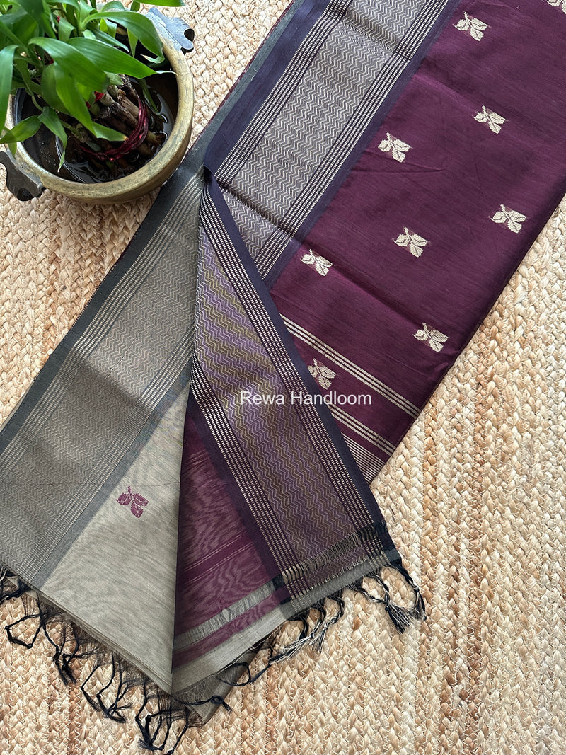 Maheshwari Beige Resham Thread Butti Saree RBS04