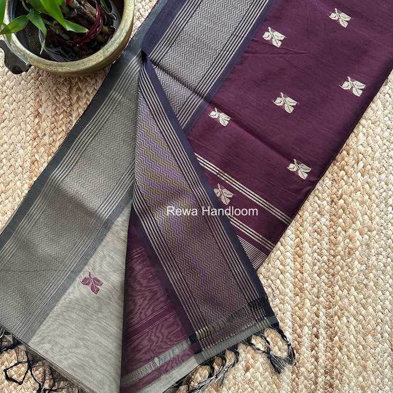 Maheshwari Beige Resham Thread Butti Saree RBS04
