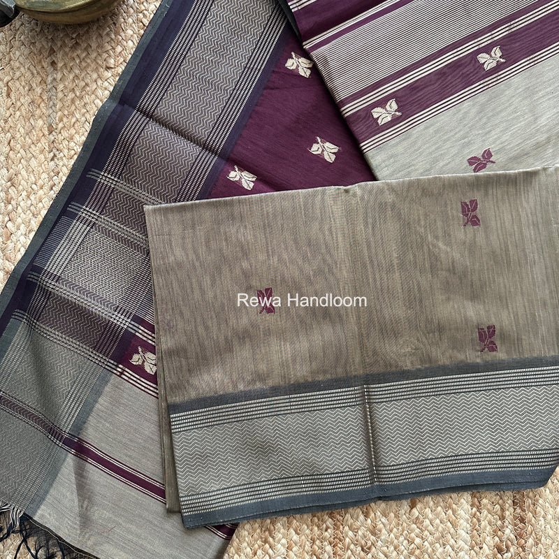 Maheshwari Beige Resham Thread Butti Saree RBS04