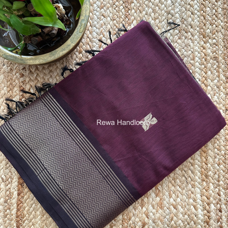 Maheshwari Wine Resham Thread Butti Saree RTBS01