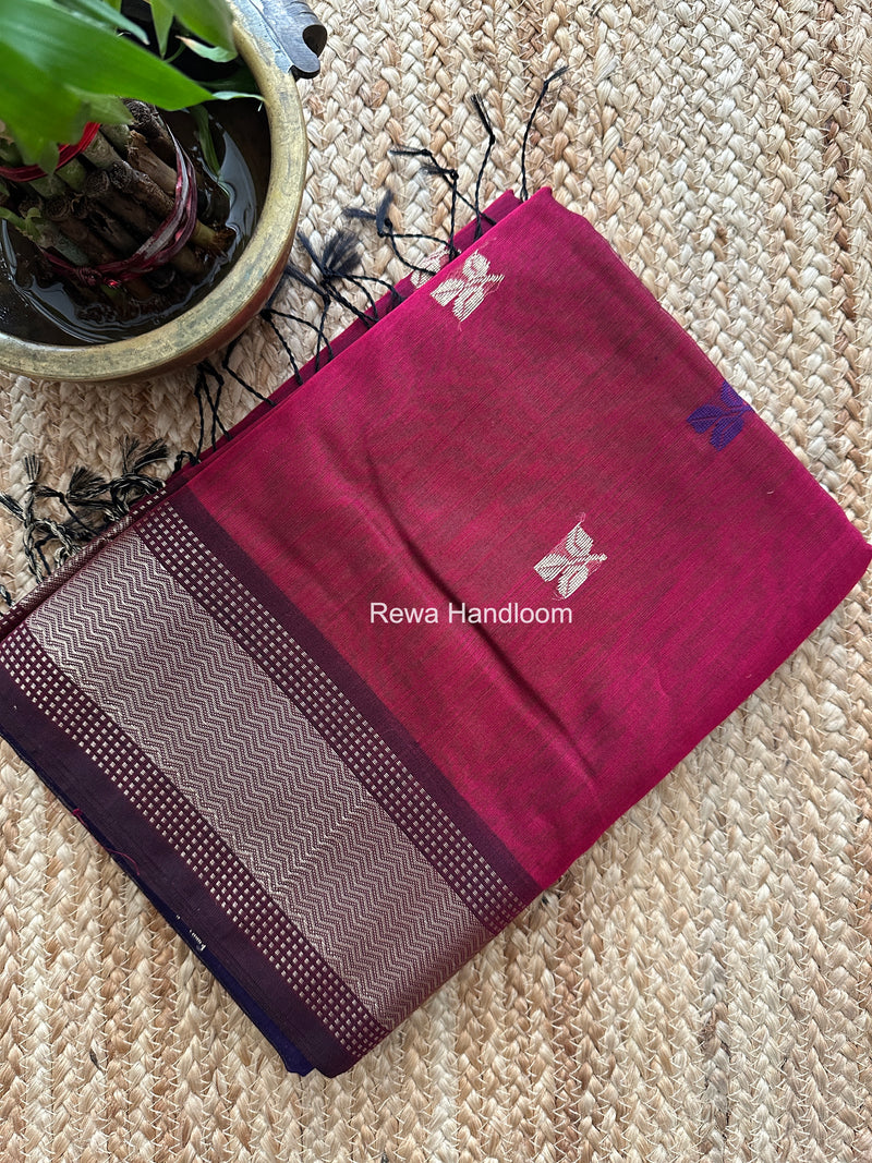 Maheshwari Magenta Resham Thread Butti Saree RBS02