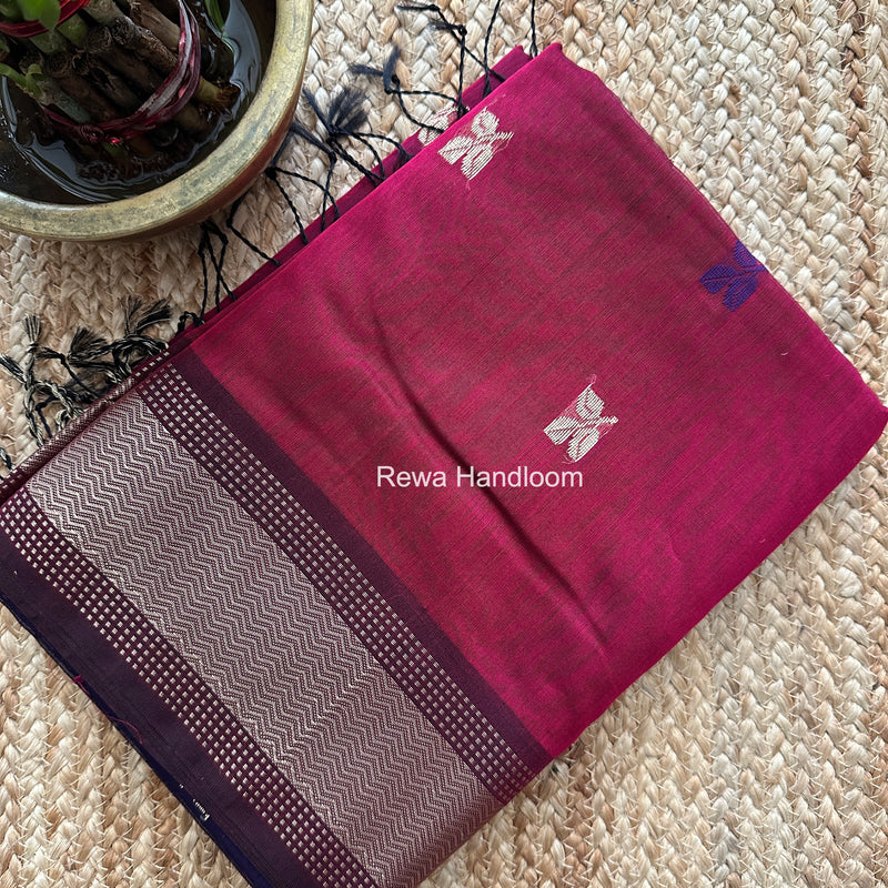 Maheshwari Magenta Resham Thread Butti Saree RBS02