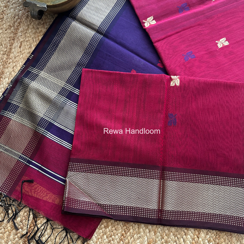 Maheshwari Magenta Resham Thread Butti Saree RBS02