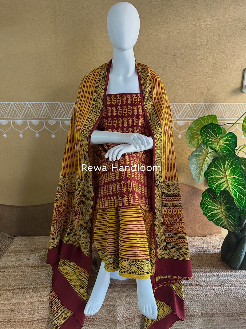 Bagh Print Cotton Suit 