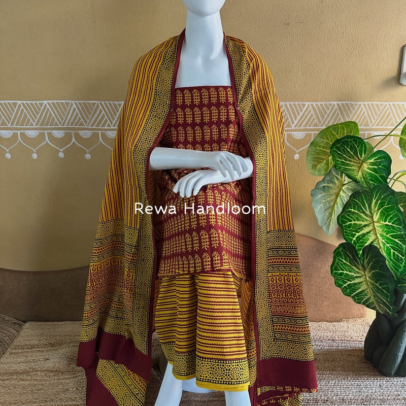 Bagh Print Cotton Suit 