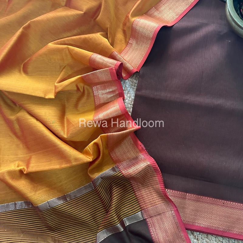 Maheshwari Zari Border Dress Material