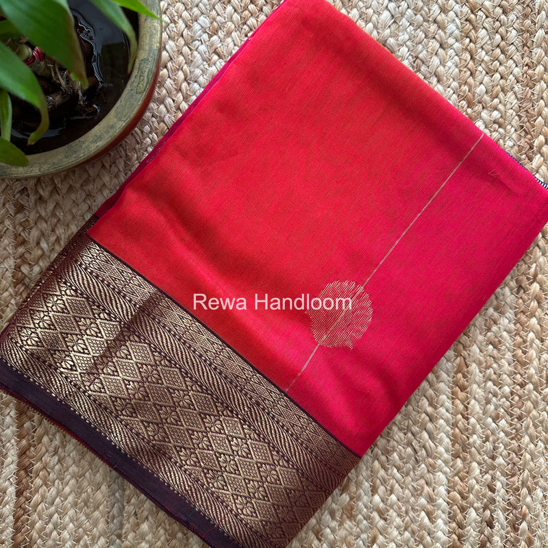 Maheshwari Fuchsia Pink Lining Butta Saree DSBS01